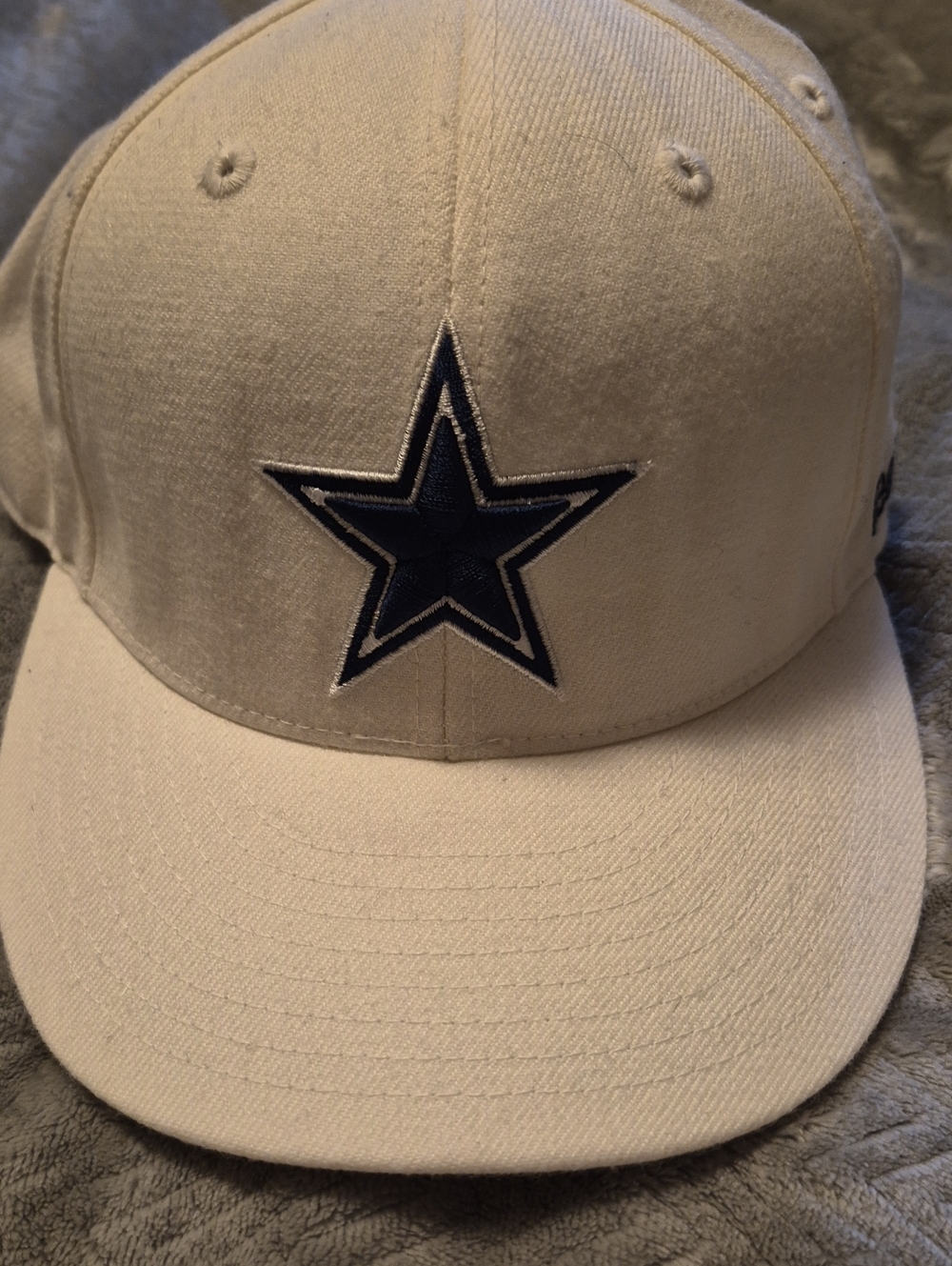 Dallas Cowboys Reebok White And Navy Fiyted 7 1/8 Hat